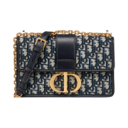 Dior 30 Montaigne Chain Bag Blue Dior Oblique Jacquard