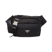 Prada Re-Nylon Leather Shoulder Bag Black