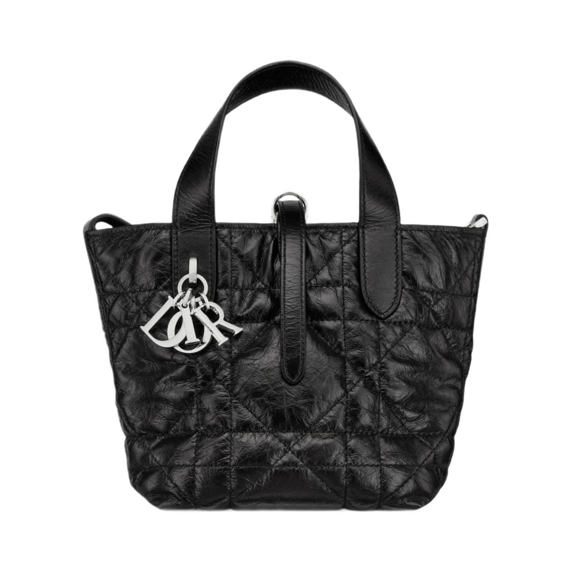 디올 뚜주흐 버티컬 나노 토트백 매크로까나쥬 크링클 카프스킨 블랙(Dior Toujours Vertical Nano Tote Bag Macrocannage Crinkled Calfskin Black) - 1