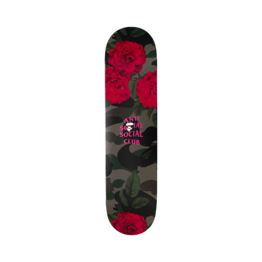 0ZXACM182903N BAPE x Anti Social Social Club Skate Deck Green