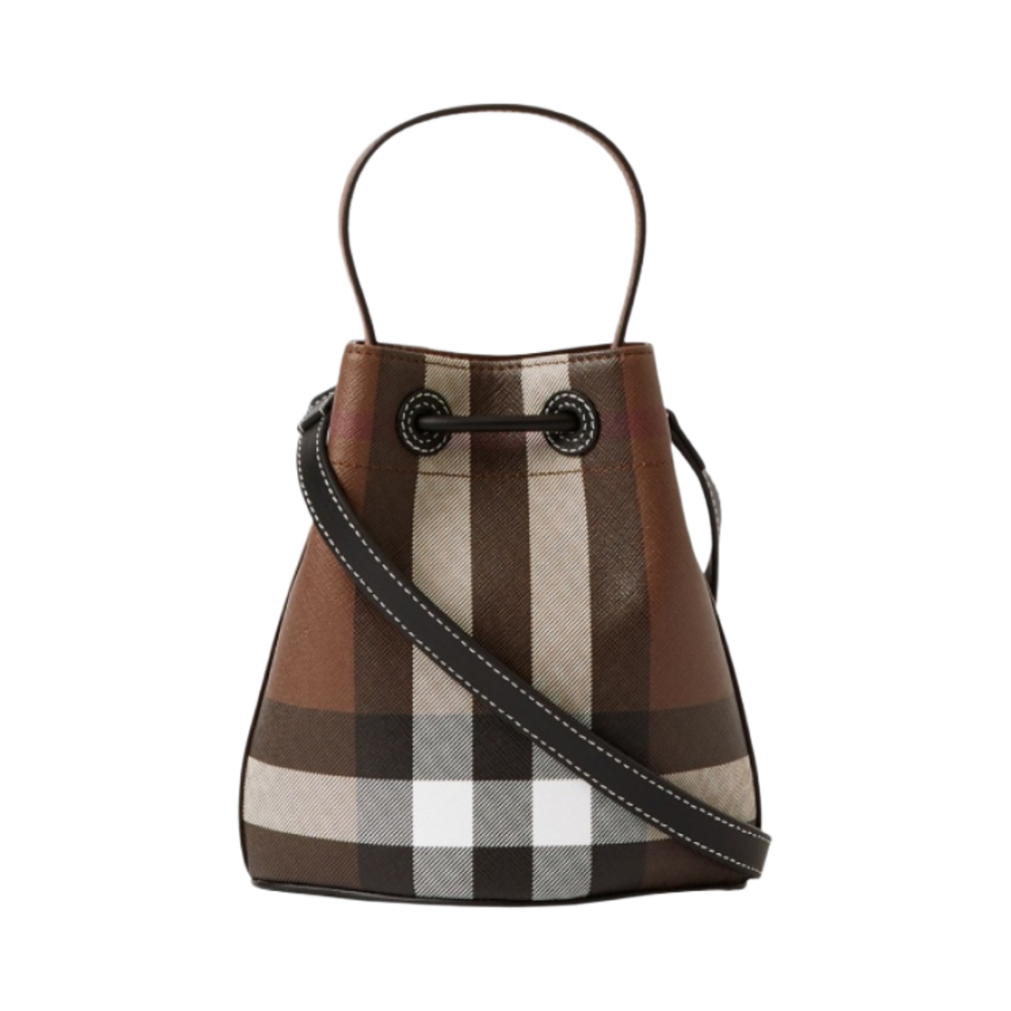 Burberry Medium bucket bag with Lichen-colour Check pattern