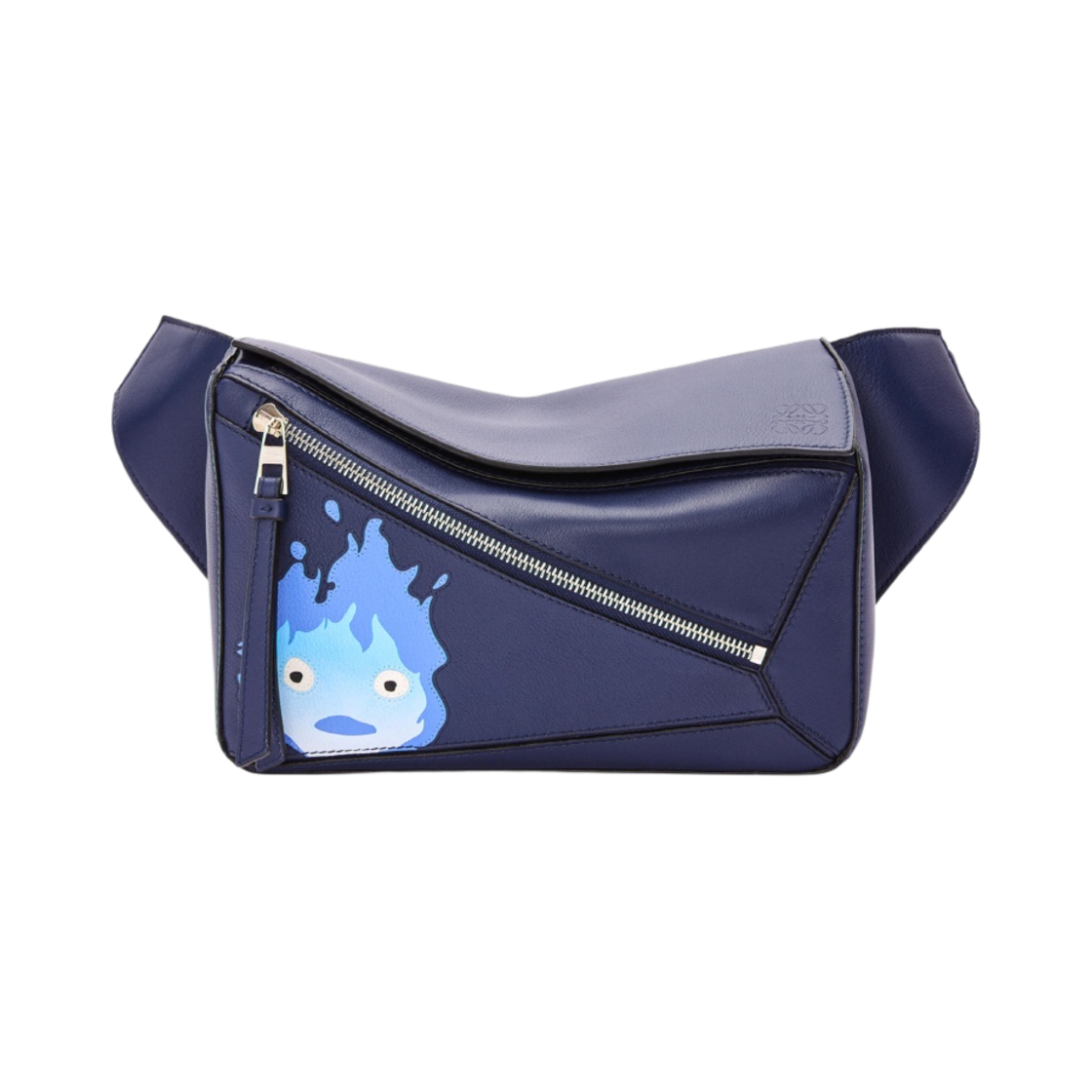 로에베 x 하울의 움직이는 성 캘시퍼 스몰 퍼즐 범백 클래식 카프스킨 마린(Loewe x Howl's Moving Castle Calcifer Small Puzzle Bumbag in Classic Calfskin Marine) - 1