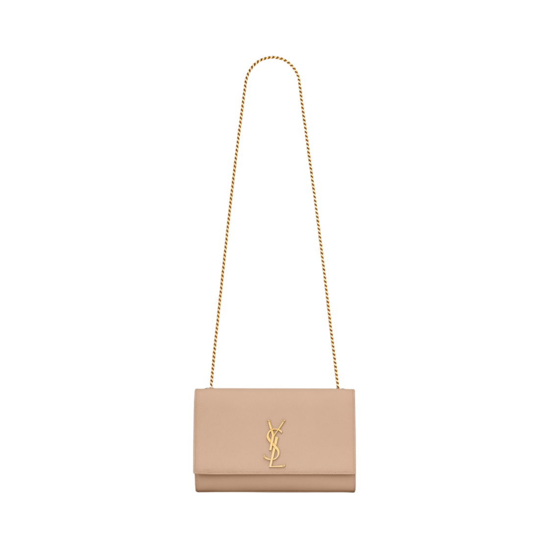 생로랑 케이트 미디움 체인 백 그레인 드 뿌드르 엠보스 레더 다크 베이지(Saint Laurent Kate Medium Chain Bag in Grain De Poudre Embossed Leather Dark Beige) - 1