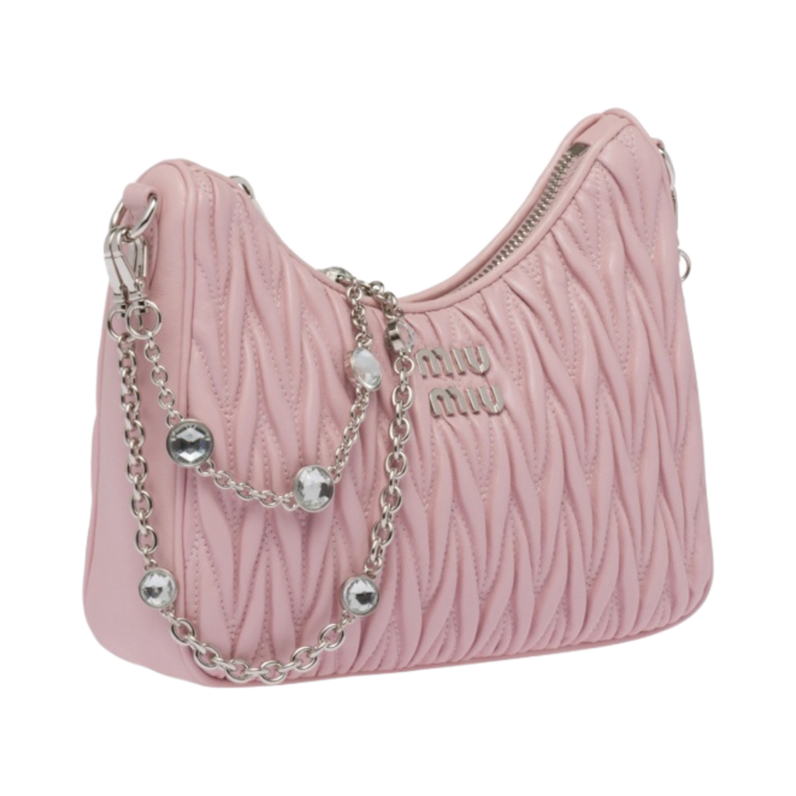 미우 미우 마테라쎄 나파 가죽 숄더백 앨러배스터 핑크(Miu Miu Matelasse Nappa Leather Shoulder Bag Alabaster Pink) - 2