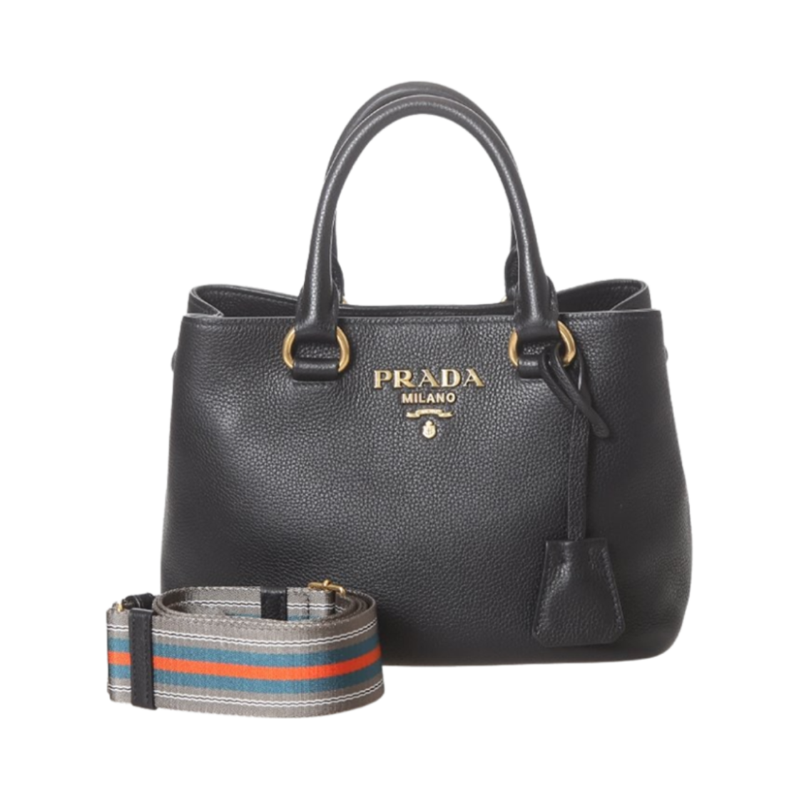 1BA411-2E8K-F0002 Prada Vitello Phenix Shoulder Bag Black