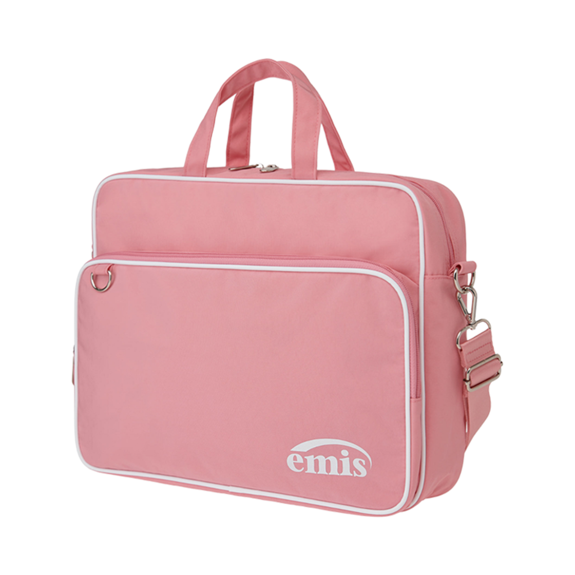 이미스 나일론 집업 포켓 메신저 백 핑크(Emis Nylon Zip Pocket Messenger Bag Pink) - 2