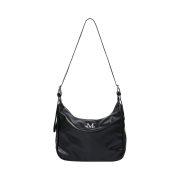 MUCENT Pot Double Wrinkle Leather Shoulder Bag Black