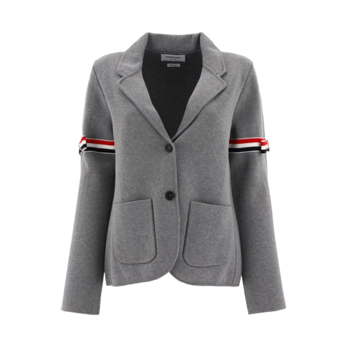 (W) 톰브라운 더블 페이스 코튼 보우 암밴드 스포츠 코트 라이트 그레이((W) Thom Browne Double Face Cotton Bow Armband Sport Coat Light Grey) - 1