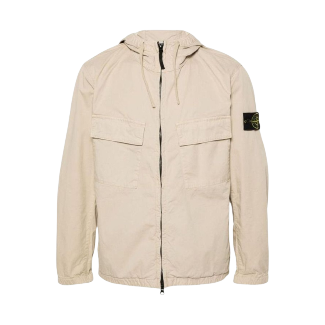 801542610-V0095 Stone Island 42610 Supima Cotton Twill Stretch-TC Hooded Blouson Sand - 24SS
