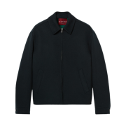 Gucci Wool Zip Jacket with Jacquard Dark Blue