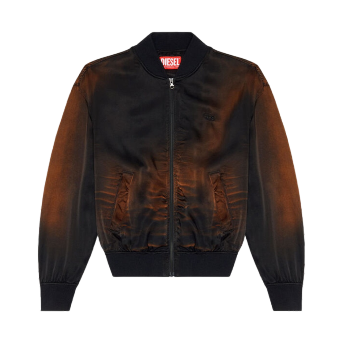 (W) 디젤 봄버 자켓 솔라이스드 사틴 블랙((W) Diesel Bomber Jacket Solarised Satin Black)