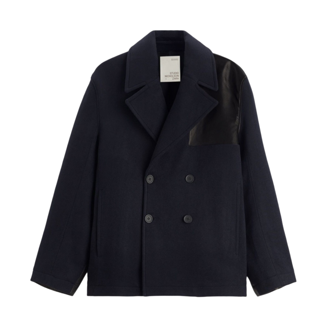 こぶさん専用　ZARA レザーパッチピーコート STUDIO NICHOLSON こぶさん専用 ZARA レザーパッチピーコート STUDIO NICHOLSON