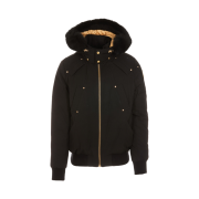 Moose Knuckles Ballistic Bomber Black Fox Fur Gold Metal Black