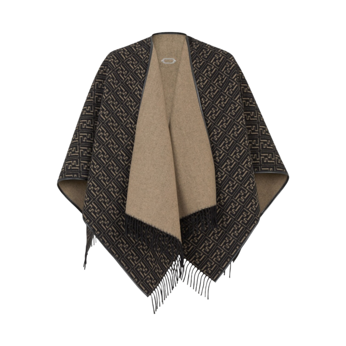 펜디 울 판초 베이지 블랙(Fendi Wool Poncho Beige Black) - 1