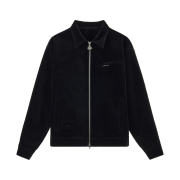 STU Velvet Zip Up Jacket Black (With Stamen Brooch)