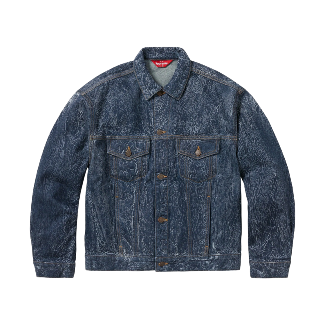 슈프림 크랙클 데님 트러커 자켓 블루 - 23FW(Supreme Crackle Denim Trucker Jacket Blue - 23FW) - 1