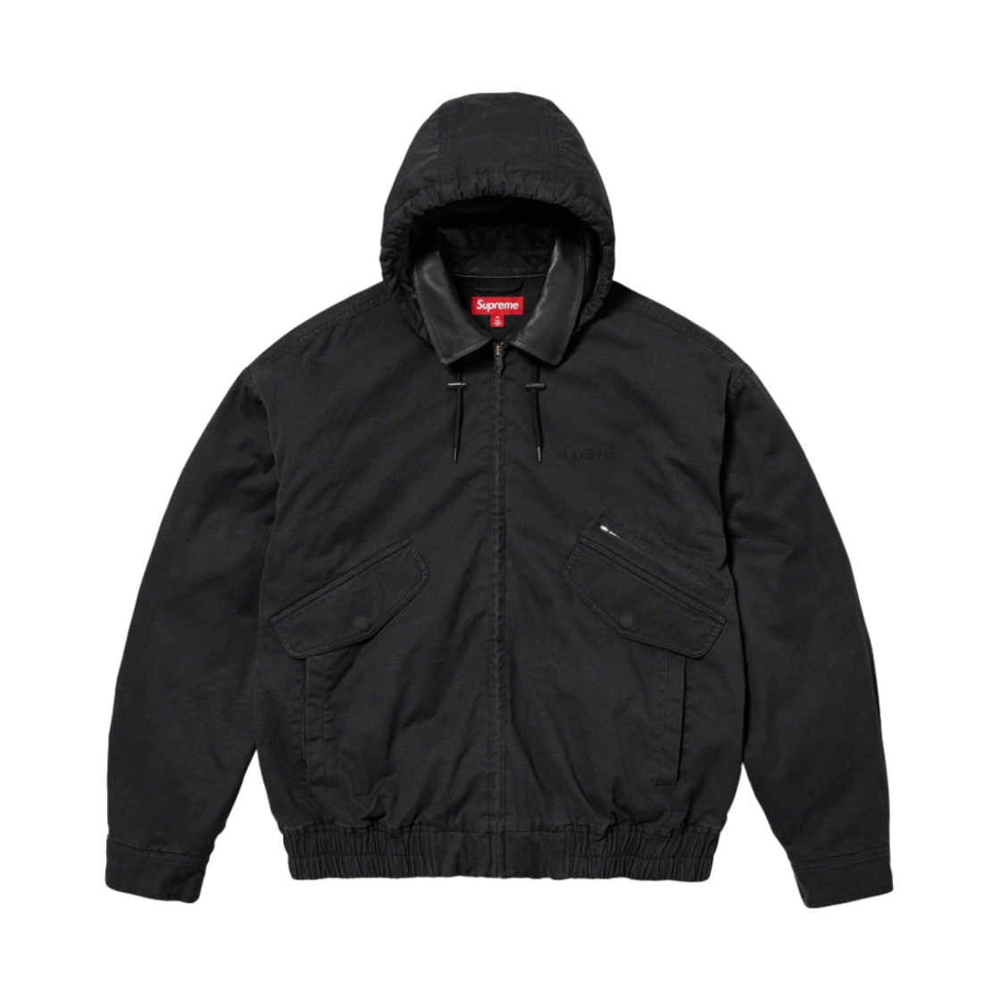 슈프림 레더 칼라 유틸리티 자켓 블랙 - 23FW(Supreme Leather Collar Utility Jacket Black - 23FW) - 3