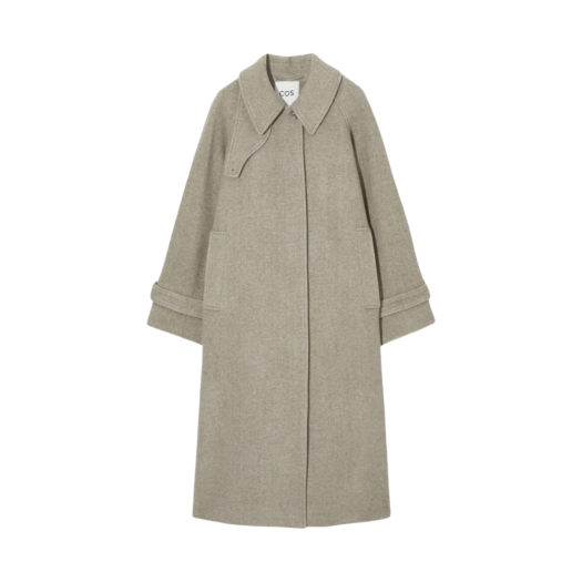 1121911004 (W) COS Oversized Rounded Wool Coat Beige Melange