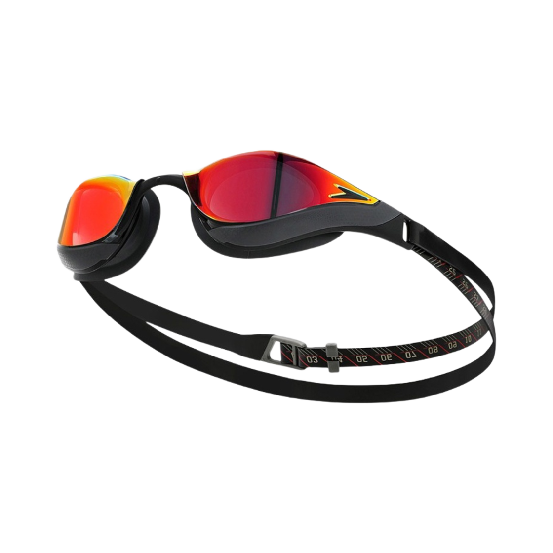 스피도 패스트스킨 퓨어 포커스 미러 스윔 고글 블랙 레드 - 아시아 핏(Speedo Fastskin Pure Focus Mirror Swim Goggles Black Red - Asia Fit)