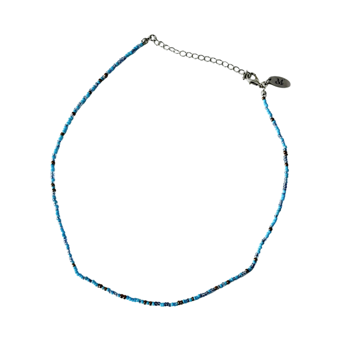 무센트 리즈 시그니처 비즈 목걸이 블루(MUCENT Leeds Signature Biz Necklace Blue)