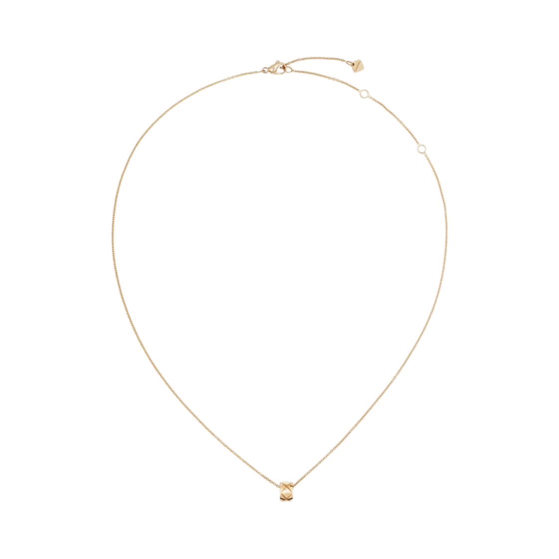 (W) 샤넬 코코 크러쉬 네클리스 퀼티드 모티프 & 18K 베이지 골드((W) Chanel Coco Crush Necklace Quilted Motif & 18K Beige Gold)