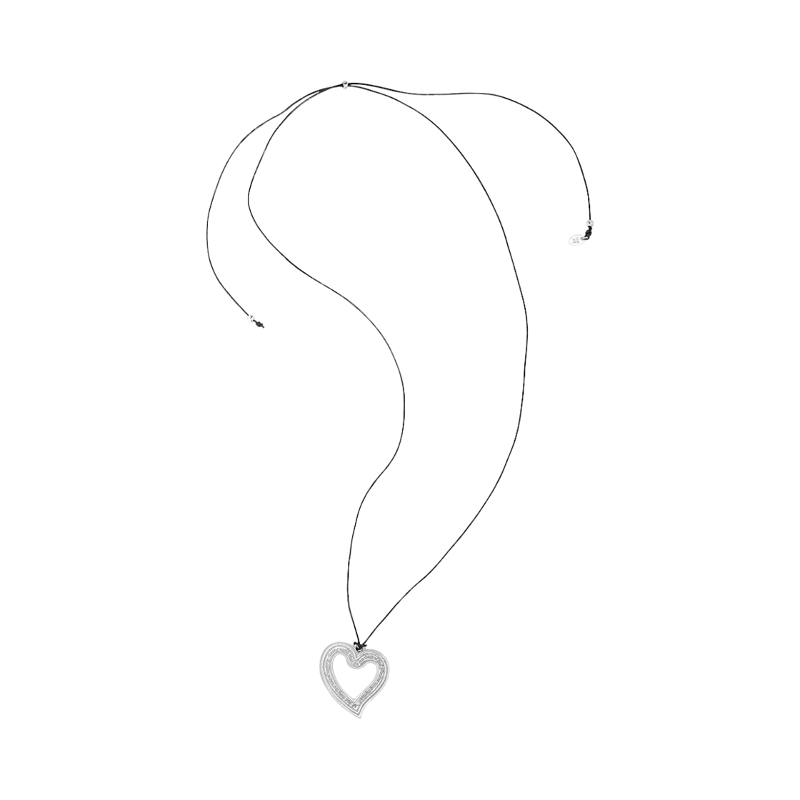 엔프프 레터링 하트 레더 네크리스(Nff Lettering Heart Leather Necklace) - 1