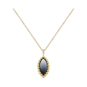 Miko Vasty Marquise Onyx Necklace Yellow Gold