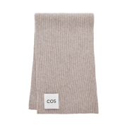 COS Ribbed Wool Cashmere Muffler Beige