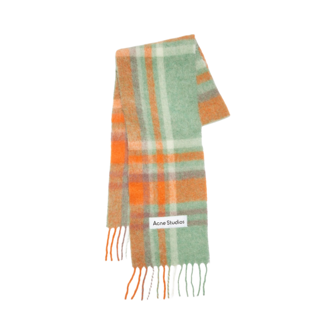 아크네 스튜디오 모헤어 타탄 머플러 오렌지 라일락 아쿠아 블루(Acne Studios Mohair Tartan Muffler Orange Lilac Aqua Blue)