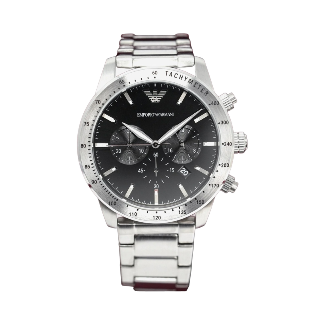 AR11241 Emporio Armani Quartz Chronograph 43mm Black Stainless Steel Silver