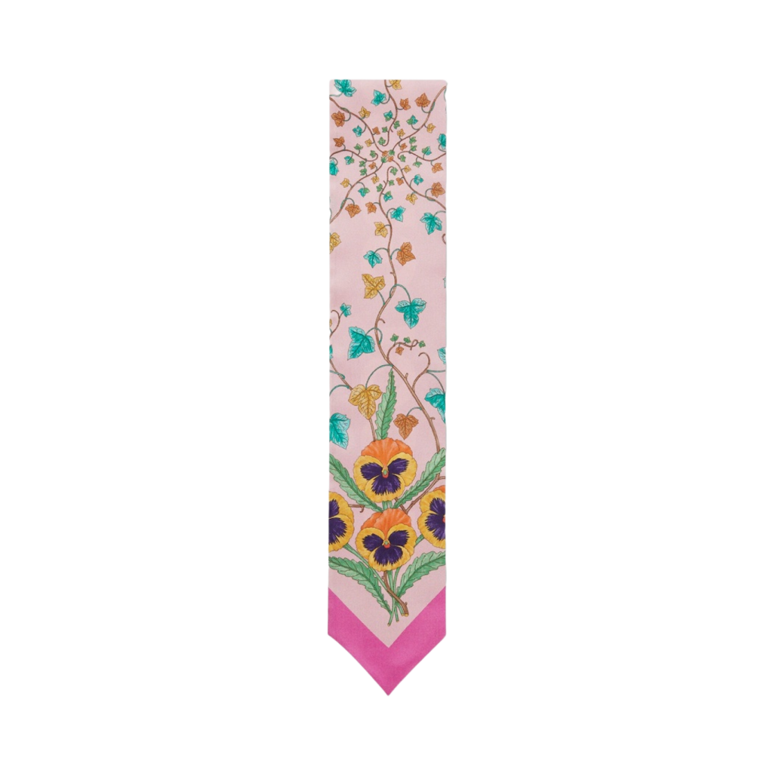 (W) 구찌 플로라 프린트 실크 넥 보우 핑크 멀티컬러((W) Gucci Flora Print Silk Neck Bow Pink Multicolour) - 1