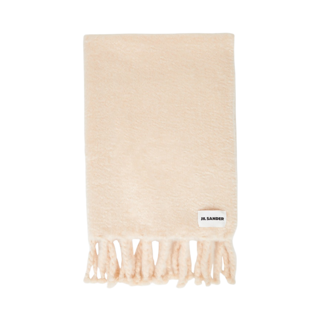 J03TE0009-J40075-680 Jil Sander Logo Patch Ezcaray Mohair Muffler Light Pink