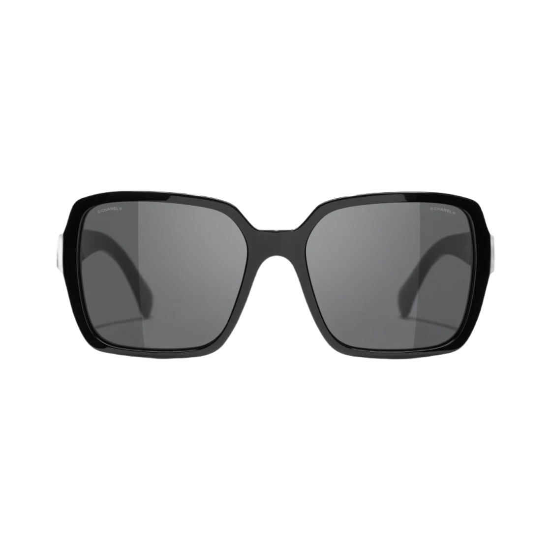 샤넬 스퀘어 선글라스 아세테이트 & 블랙 프레임 그레이 렌즈 인터내셔널 핏(Chanel Square Sunglasses Acetate & Black Frame Grey Lenses International Fit)