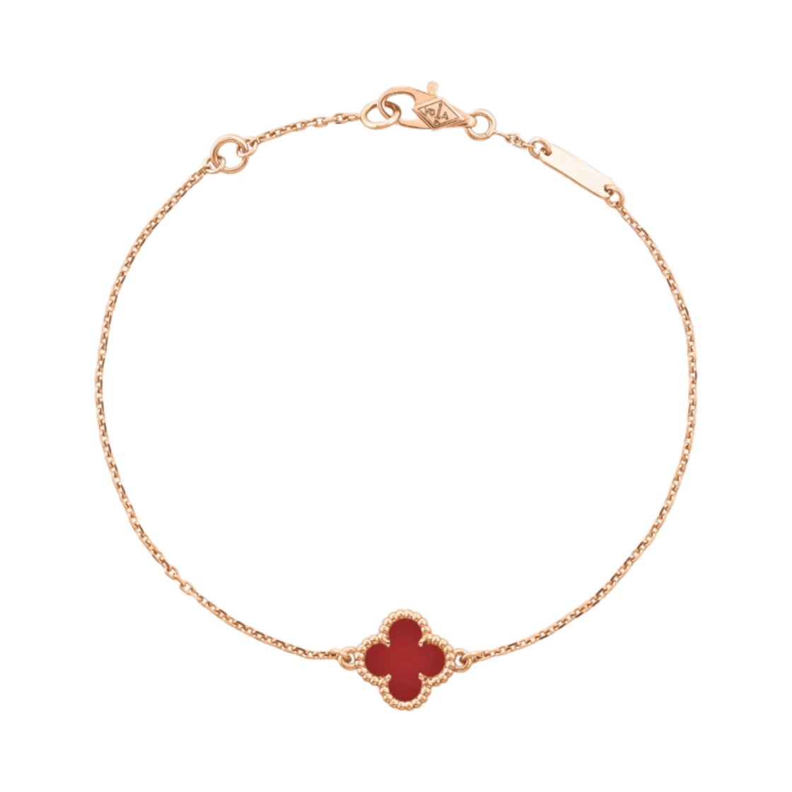 VCARN59K00 (W) Van Cleef & Arpels Sweet Alhambra Bracelet Rose Gold Carnelian