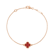(W) Van Cleef & Arpels Sweet Alhambra Bracelet Rose Gold Carnelian
