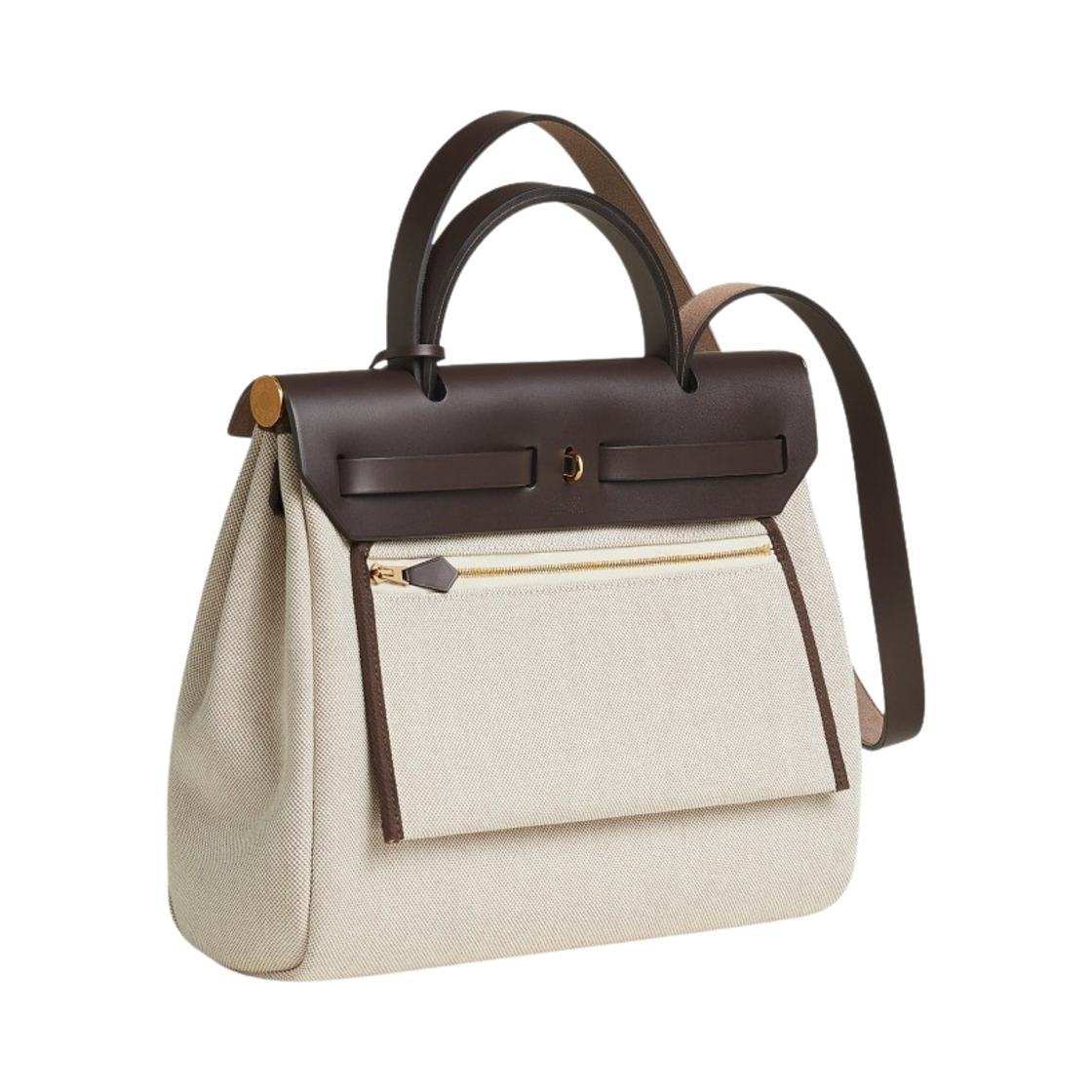 에르메스 에르백 집 31 백 H 플럼 캔버스 & 골드 하드웨어 에벤 에크류 베쥬 에벤(Hermes Herbag Zip 31 Bag H Plume Canvas & Gold Ebene Ecru Beige Ebene) - 3