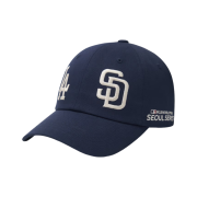 MLB Seoul Series Basic Dual Logo Unstructured Ball Cap LA SD Navy