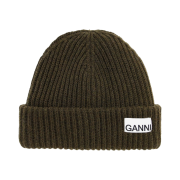Ganni Oversized Wool Beanie Kalamata