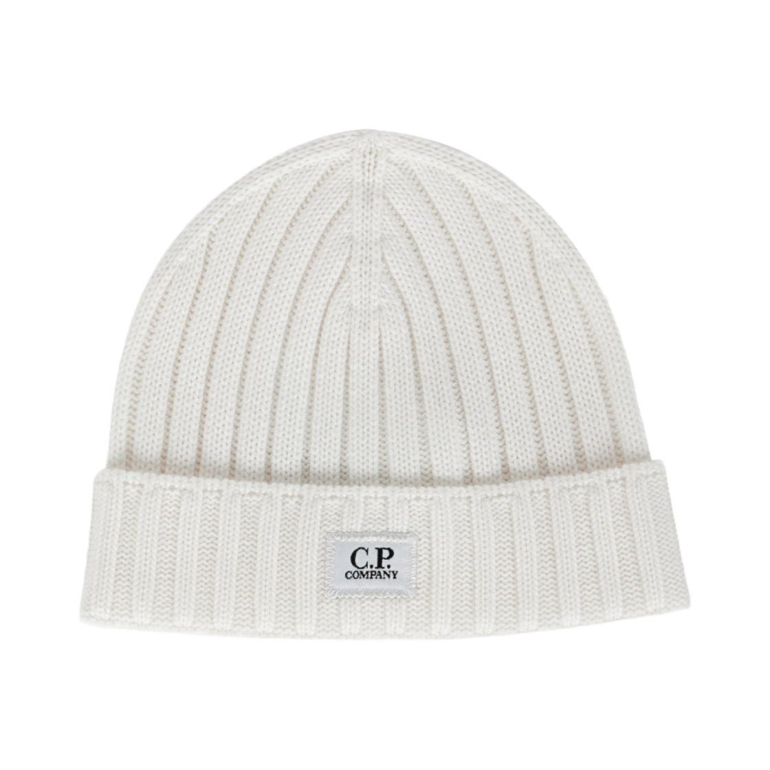 C.P. 컴퍼니 엑스트라 파인 메리노 울 로고 비니 거즈 화이트 - 22FW(C.P. Company Extra Fine Merino Wool Logo Beanie Gauze White - 22FW) - 1