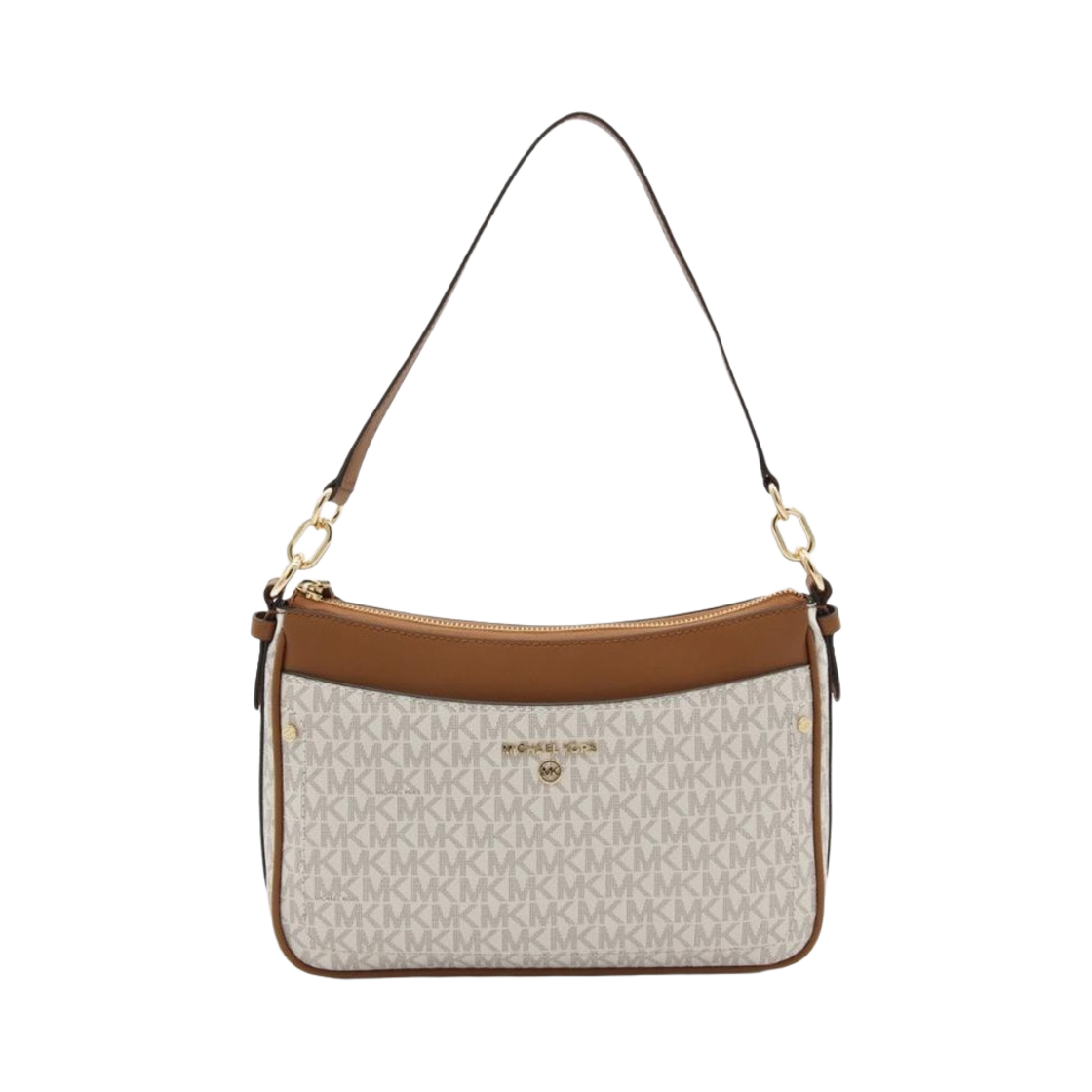 32S1GT9C8B149 Michael Kors Jet Set Medium Logo Shoulder Bag Vanilla White