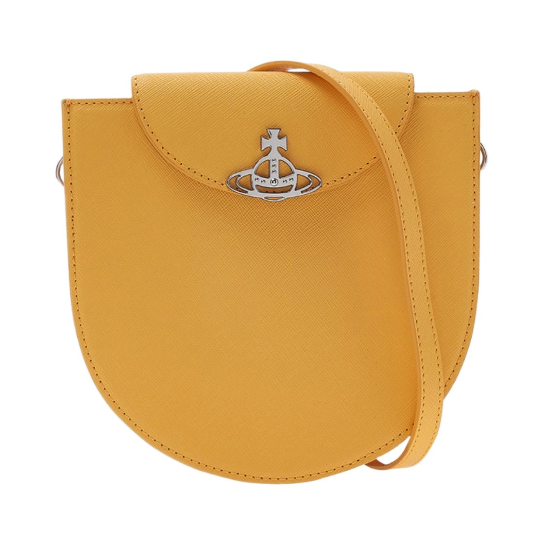 43030094-L001N-E401 Vivienne Westwood Half Moon Saddle Crossbody Bag Yellow