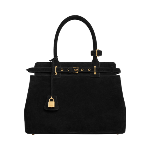 Celine Conti Bag in Suede Calfskin Black