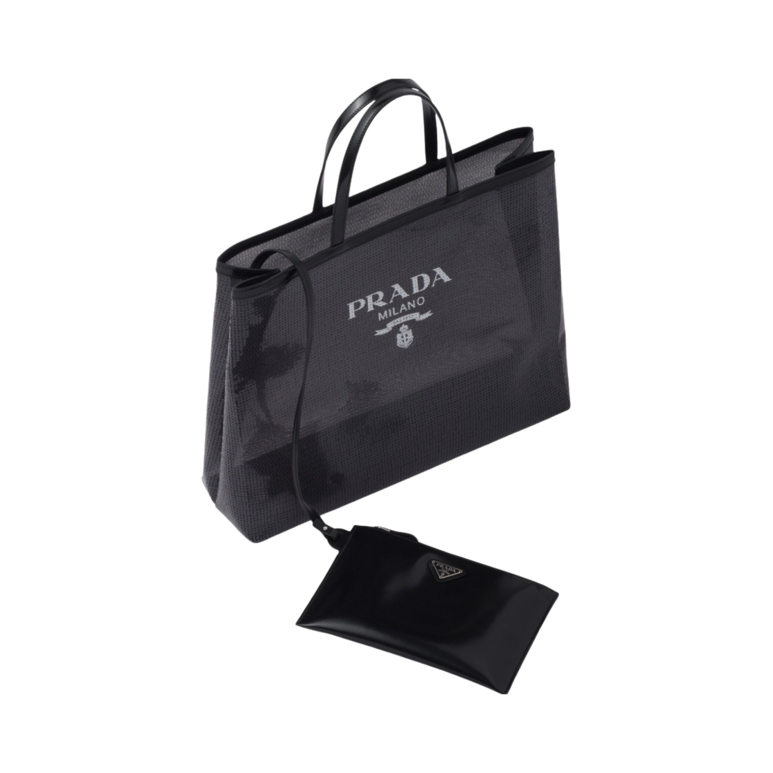 프라다 세퀸 메쉬 토트백 블랙(Prada Sequined Mesh Tote Bag Black) - 3