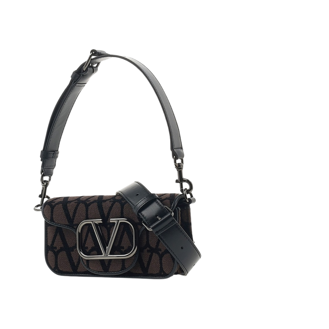 발렌티노 미니 로코 트왈 아이코노그래피 숄더백 폰덴테 블랙(Valentino Mini Loco Toile Iconographe Shoulder Bag Fondant Black) - 2