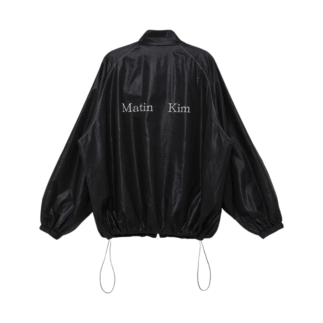 (W) 마뗑킴 로고 코팅 점퍼 블랙((W) Matin Kim Logo Coating Jumper Black)