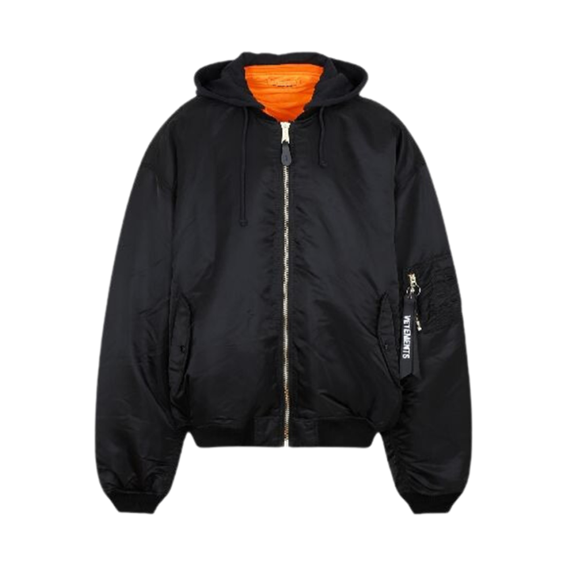 UE54JA360B Vetements Hooded Bomber Jacket Black