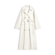 (W) Max Mara The Cube Water-Repellent Cotton Twill Trench Coat Ecru