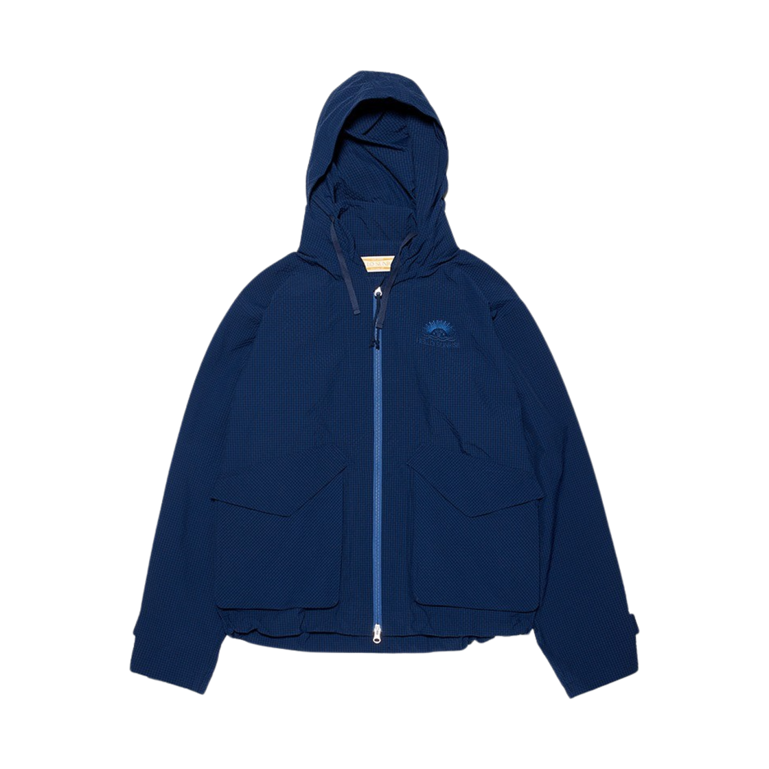 23HSHJNC0150 Hello Sunrise Hidden Hooded Jacket Navy Check