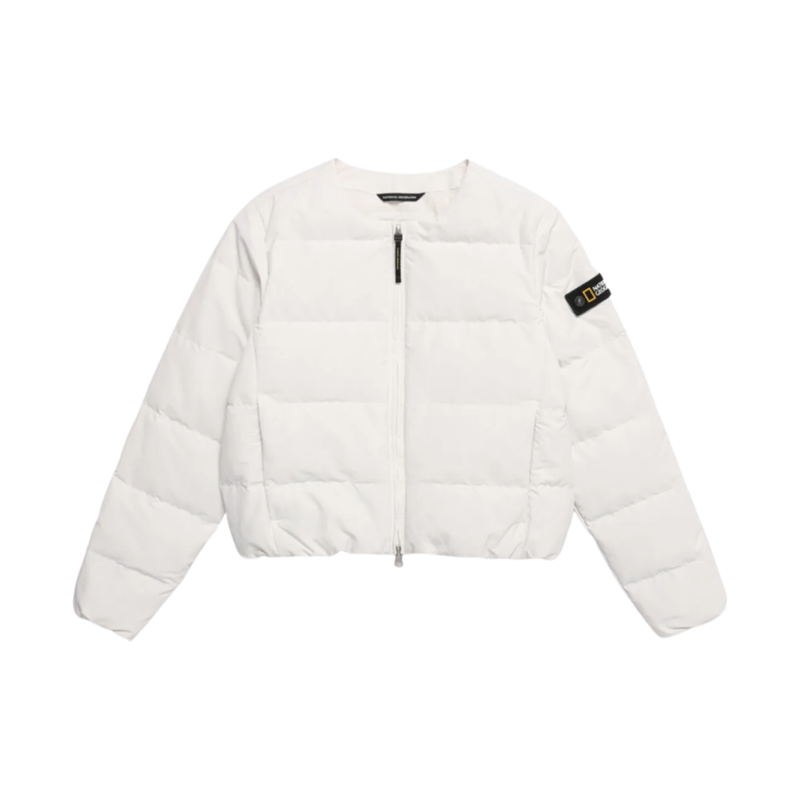 (W) 내셔널 지오그래픽 헤론 유넥 크롭 라이트웨이트 다운 점퍼 크리스탈 베이지((W) National Geographic Heron U Neck Cropped Lightweight Down Jumper Crystal Beige)