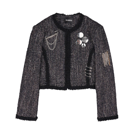 P0000DJW Dared Curly Trimming Tweed Jacket